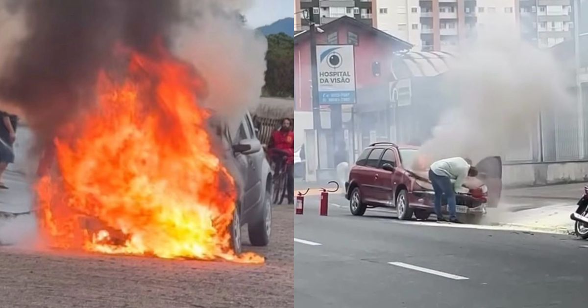 V Deo Dois Carros Pegam Fogo Em Menos De Uma Hora Em Joinville