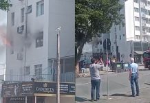VÍDEO – Incêndio é registrado em apartamento no Centro de Joinville