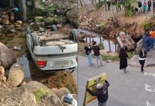 VÍDEO – Carro cai em rio após colisão e três pessoas ficam feridas em Garuva