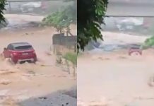 VÍDEO – Bebê e casal morrem após carro ser arrastado durante chuva em Palhoça